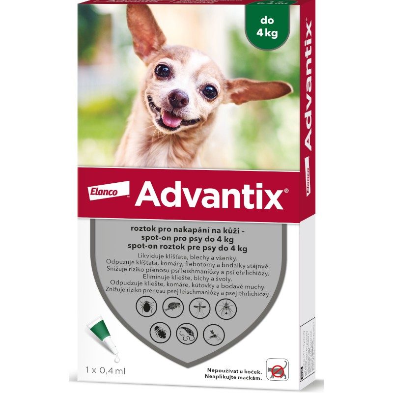 Advantix Spot-On pro psy do 4 kg 1x0,4ml