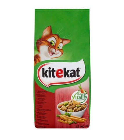 Kitekat Dry hovězí se zeleninou 12kg