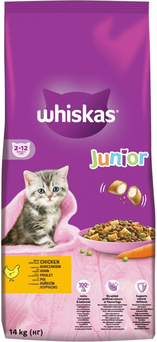 Whiskas Dry Junior s kuřecím masem 14kg