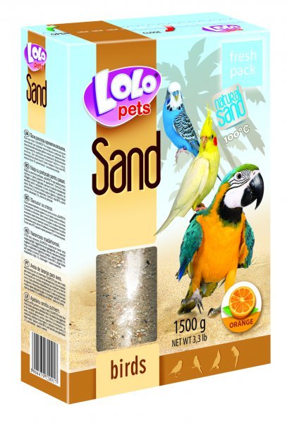 LOLOPETS podestýlka pro ptáky písek pomerančový 1500g