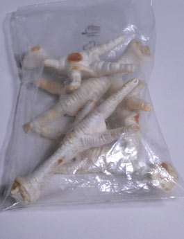 Pamlsek Kuřecí pařát bílý calciový Rapadog 5ks