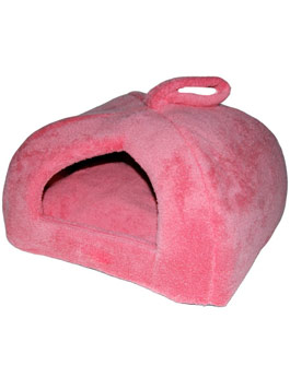 Pelech domek iglů 35x35cm jahodová