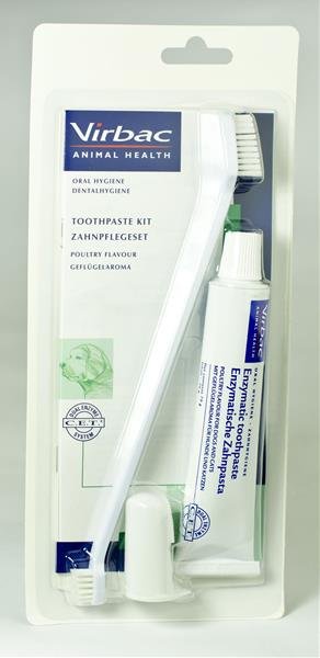 C.E.T.pes Zubní pasta enzymatická drůbeží 70g+kartáčky