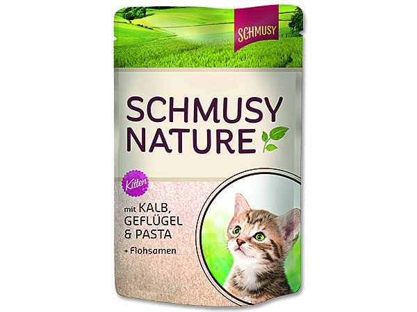 Kapsička Schmusy Nature´s Menü Junior telecí + drůbež 100g