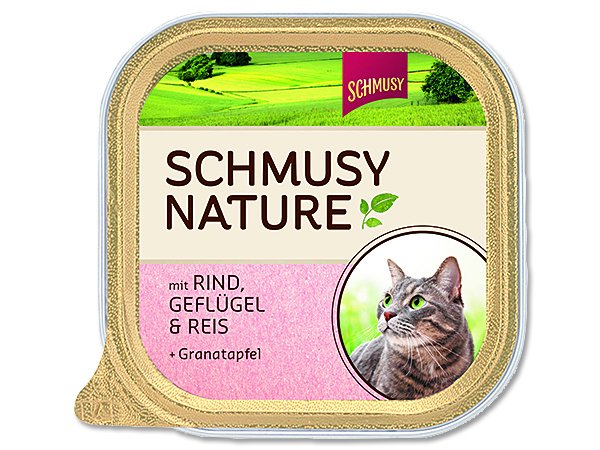 Vanička Schmusy Nature´s Menü hovězí + drůbež 100g