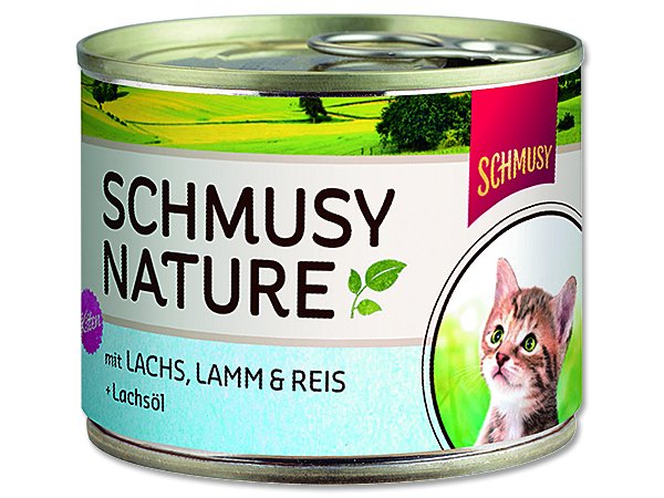 Konzerva Schmusy Nature´s Menü Junior losos+jehně 190g