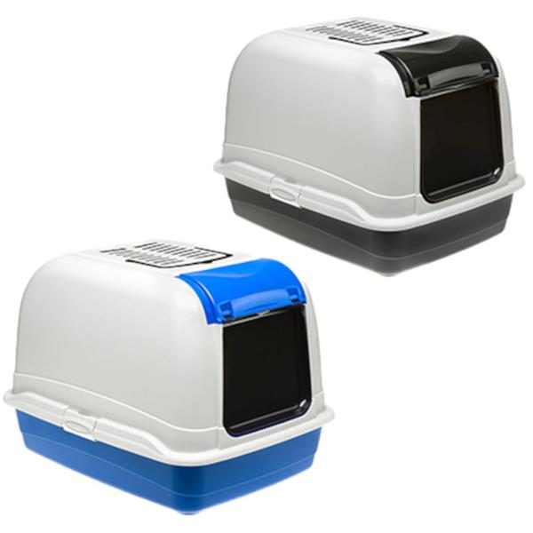 WC kryté Maxi Bella Cabrio mix černá/modrá Ferplast 50 x 65,5 x 47 cm