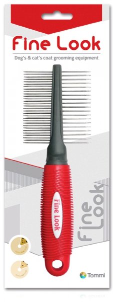 Tommi Fine Look red image hřeben oboustranný, 7x21cm