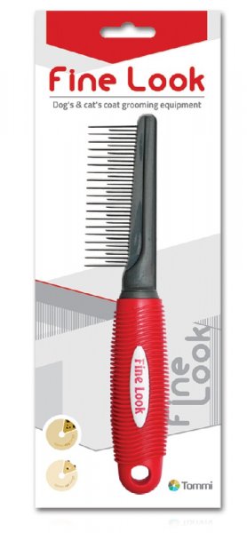 Tommi Fine Look red image hřeben kombinovaný 5x21cm