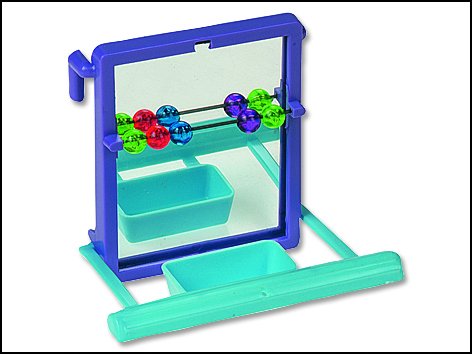 Hračka pták plast Zrcátko s bidýlkem Flamingo 10 x 7 x 9 cm