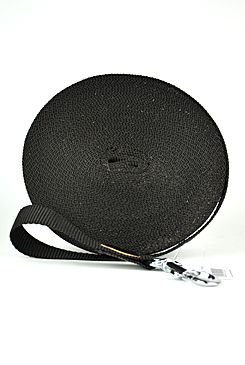 Vodítko nylon stopovací Ploché 15m/20mm Černá