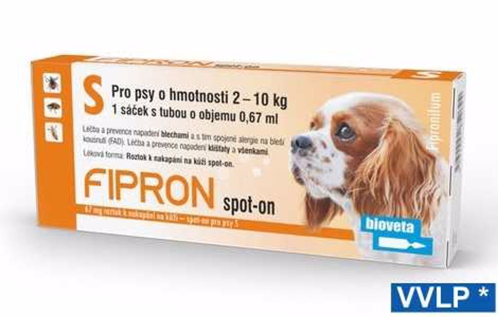 Bioveta Fipron 67mg Spot-On Dog S sol 1x0,67ml