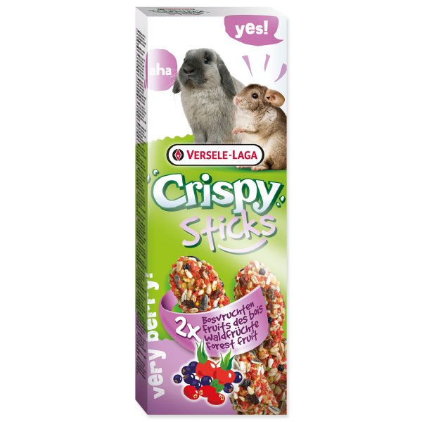 Tyčinky Crispy s lesním ovocem pro králíky a činčily 110g