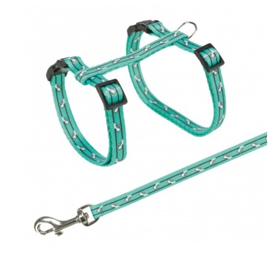 Trixie Postroj s vodítkem pro kočku motiv 27 - 46 cm 10 mm 1,20m