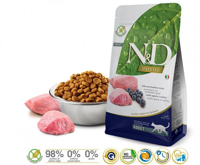 N&D PRIME Cat Grain Free Adult Lamb & Blueberry 0,3 kg