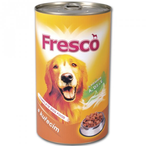 Konzerva Fresco dog kuřecí kousky 1240g 12ks