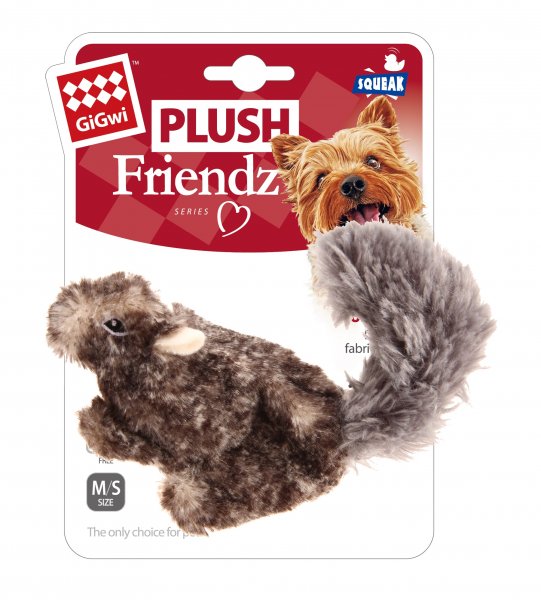 GiGwi Plush Friendz plyšová veverka šedá