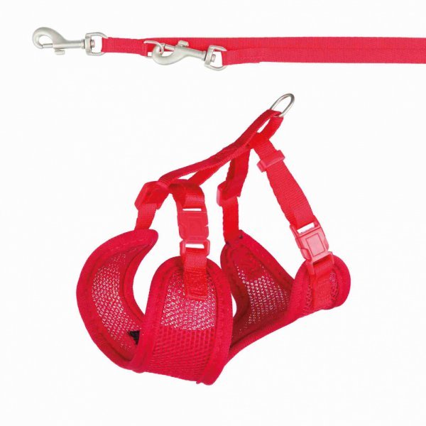 Postroj vestička 23-34cm/10mm + vodítko 2,00m/10mm  - červená