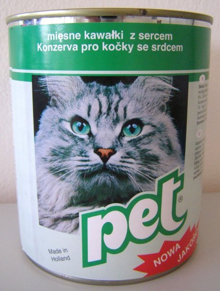 PET KATZE masové kostky se srdcem/jehněčím/ pro kočky 855 g