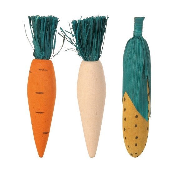 Trixie Dřevěná okusovací zelenina 10cm (3ks)