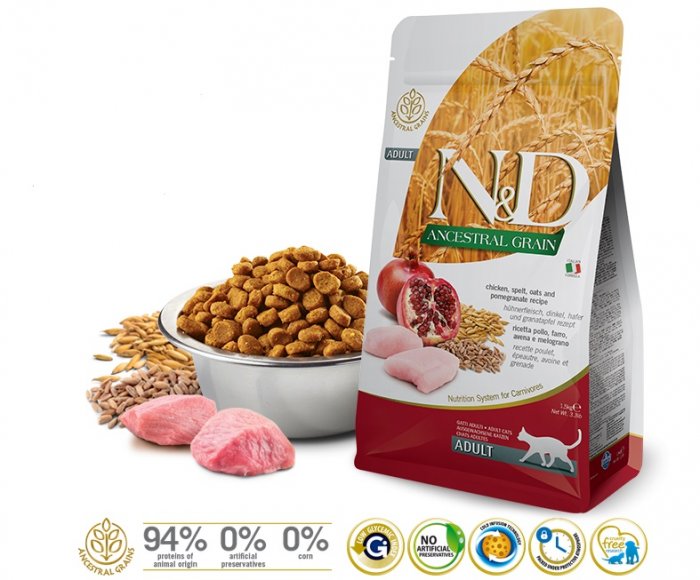 N&D Low Grain Cat Adult Chicken & Pomegranate 10 kg
