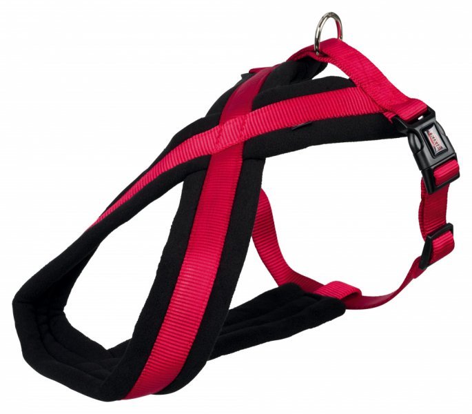 Nylonový postroj PREMIUM podšitý - červená XS-S