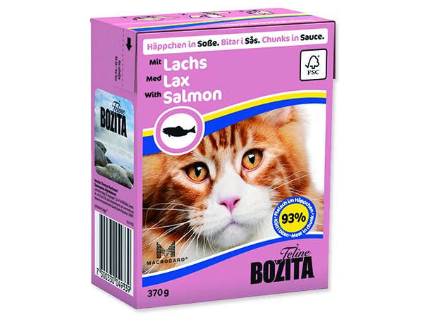 BOZITA kousky v omáčce s masem z lososa - Tetra Pak 370g