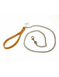 Vodítko řetízkové 115cm/2mm malá karabina+kož.ucho