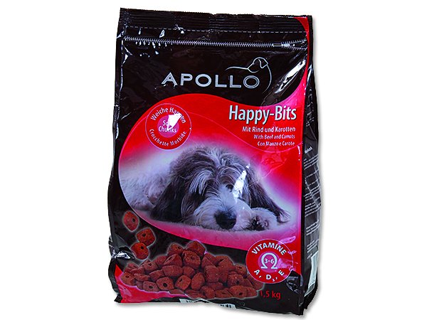 Kroužky APOLLO Happy Bits hovězí + mrkev 1,5kg