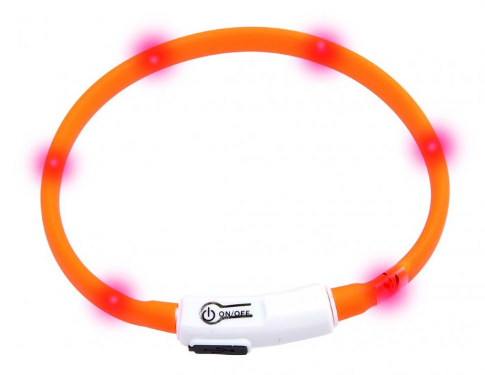 Obojek USB Visio Light 35cm oranžový KAR