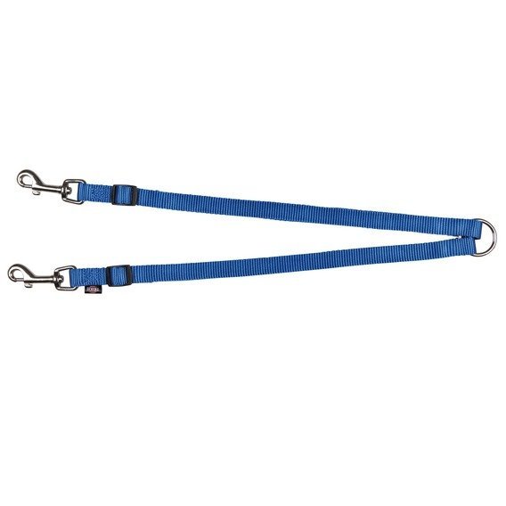 Nylonová rozdvojka - pásky s karabinami 40-70 cm/15 mm  - modrá