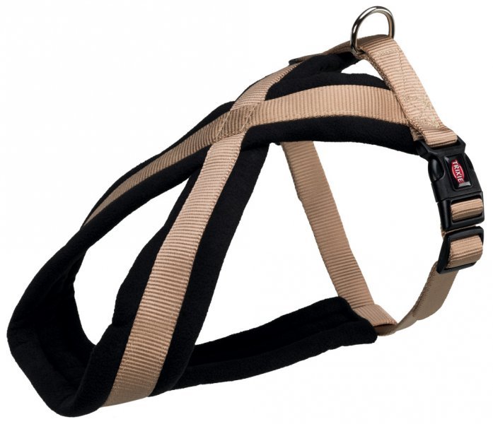 Nylonový postroj PREMIUM podšitý 30-40cm/15mm (XS-S)  - béžová
