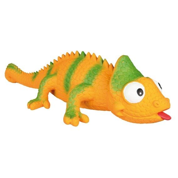 Latexový chameleon žluto/zelený 40 cm