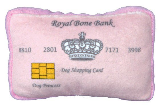 DOG PRINCESS plyšová kreditní karta růžová 12 cm