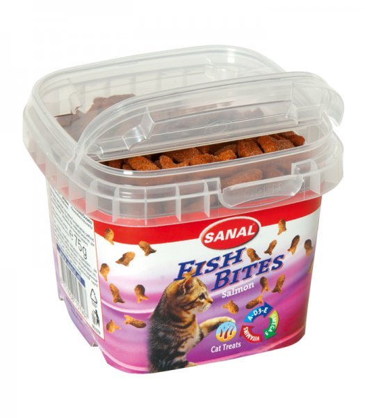 SANAL Fish BITES 75 g - křupavé rybičky drůbeží a losos
