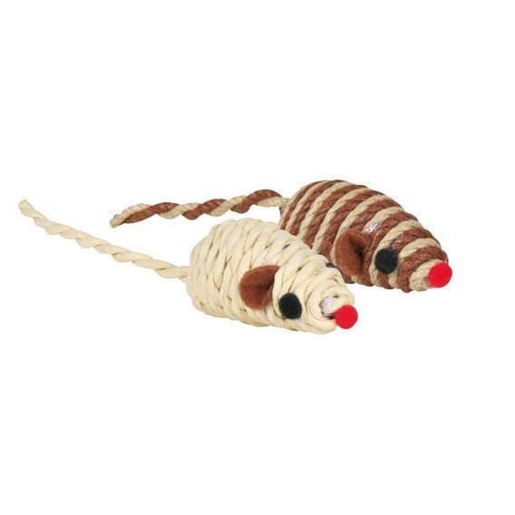 Sisalové myšky malé, barevné 5 cm