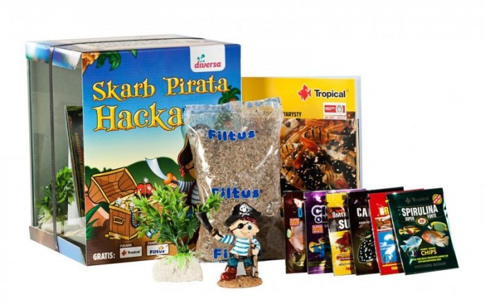 Diversa akvarijní set Pirát 20x20x25 cm