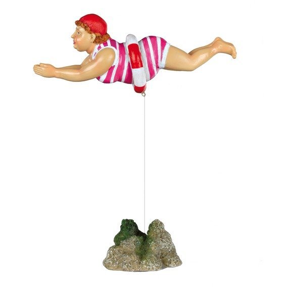 Plovoucí plavec - žena s kruhem a kamenem 14 cm