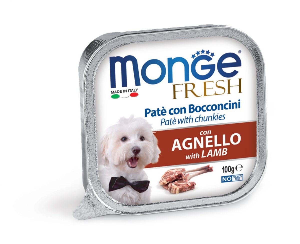 Monge Dog Fresh paštika & kousky s jehněčím 100 g