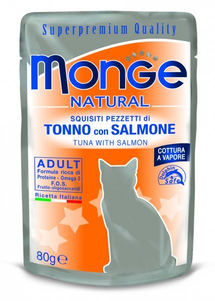 Monge Natural Cat tuňák+losos 80 g