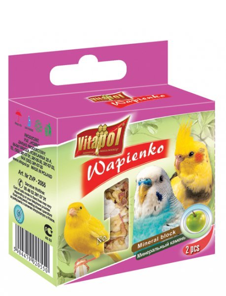 VITAPOL-minerální kámen pro ptáky jablko 2 ks