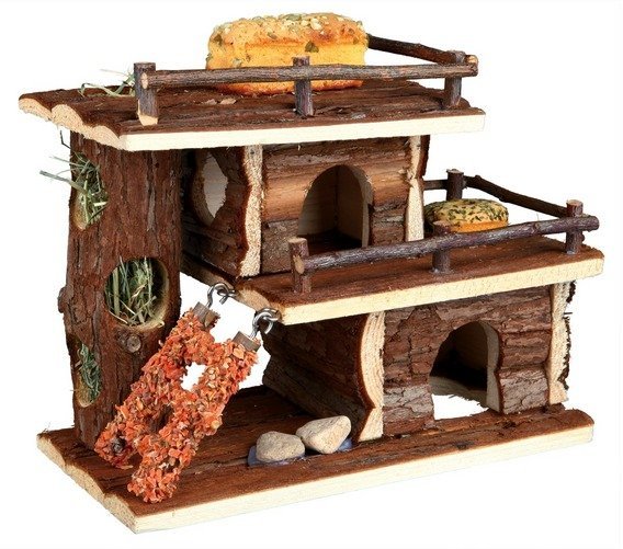 Trixie Třípatrový domek - vila s pamlsky a senem 25x21x12 cm