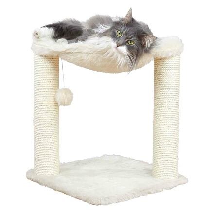Trixie Škrábadlo BAZA dva sloupky s lehátkem 50cm - krémové