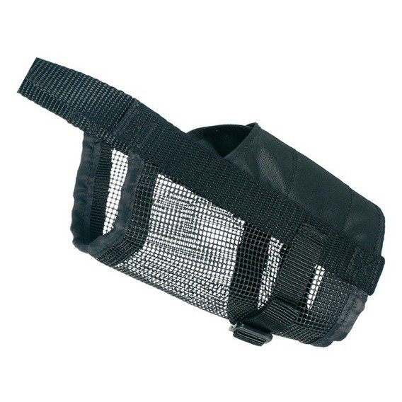 Náhubek nylonový se síťkou, polyester, černý M (b.kólie)