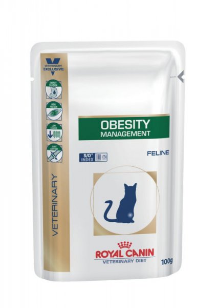 Royal Canin Veterinary Diet Cat Obesity Management Pouch 12x 0.1 kg