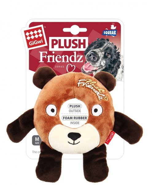 GiGwi Plush Friendz medvěd s gum. kroužkem