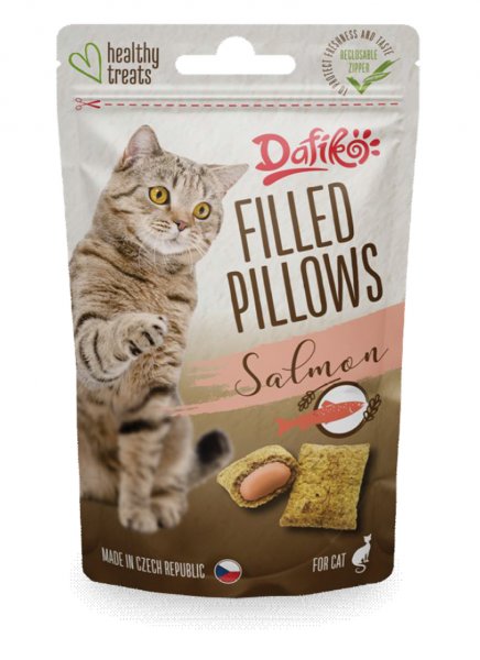 Dafíko plněné polštářky pro kočky lososové 40g