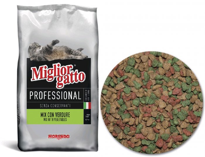 Migliorgatto Professional - krmivo pro kočky se zeleninou, mix chuti, balení 2 kg