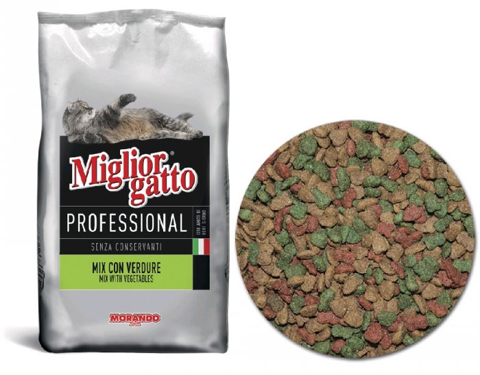 Migliorgatto Professional - krmivo pro kočky se zeleninou, mix chuti, balení 15kg