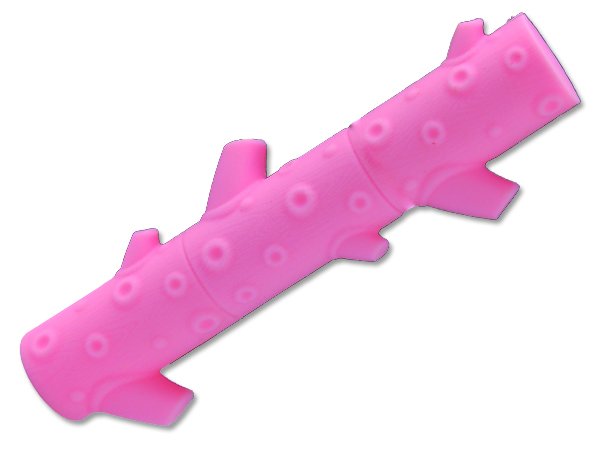 Hračka DOG FANTASY silikonová větev růžová 21 cm